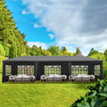 10'x30' Outdoor Party Tent with 8 Removable Sidewalls, Waterproof Canopy Patio Wedding Gazebo Black