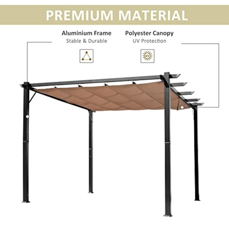 Patio Pergola with Retractable Pergola  Backyard Shade Shelter for Porch Outdoor Party Garden Grill Gazebo
