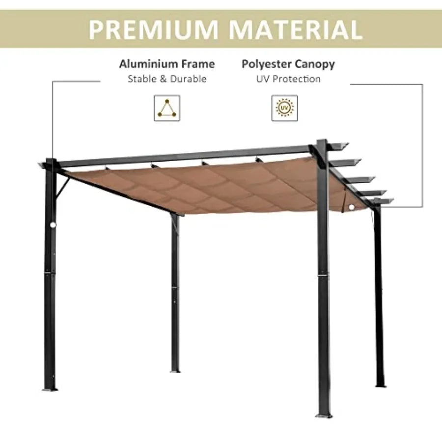 Patio Pergola with Retractable Pergola  Backyard Shade Shelter for Porch Outdoor Party Garden Grill Gazebo
