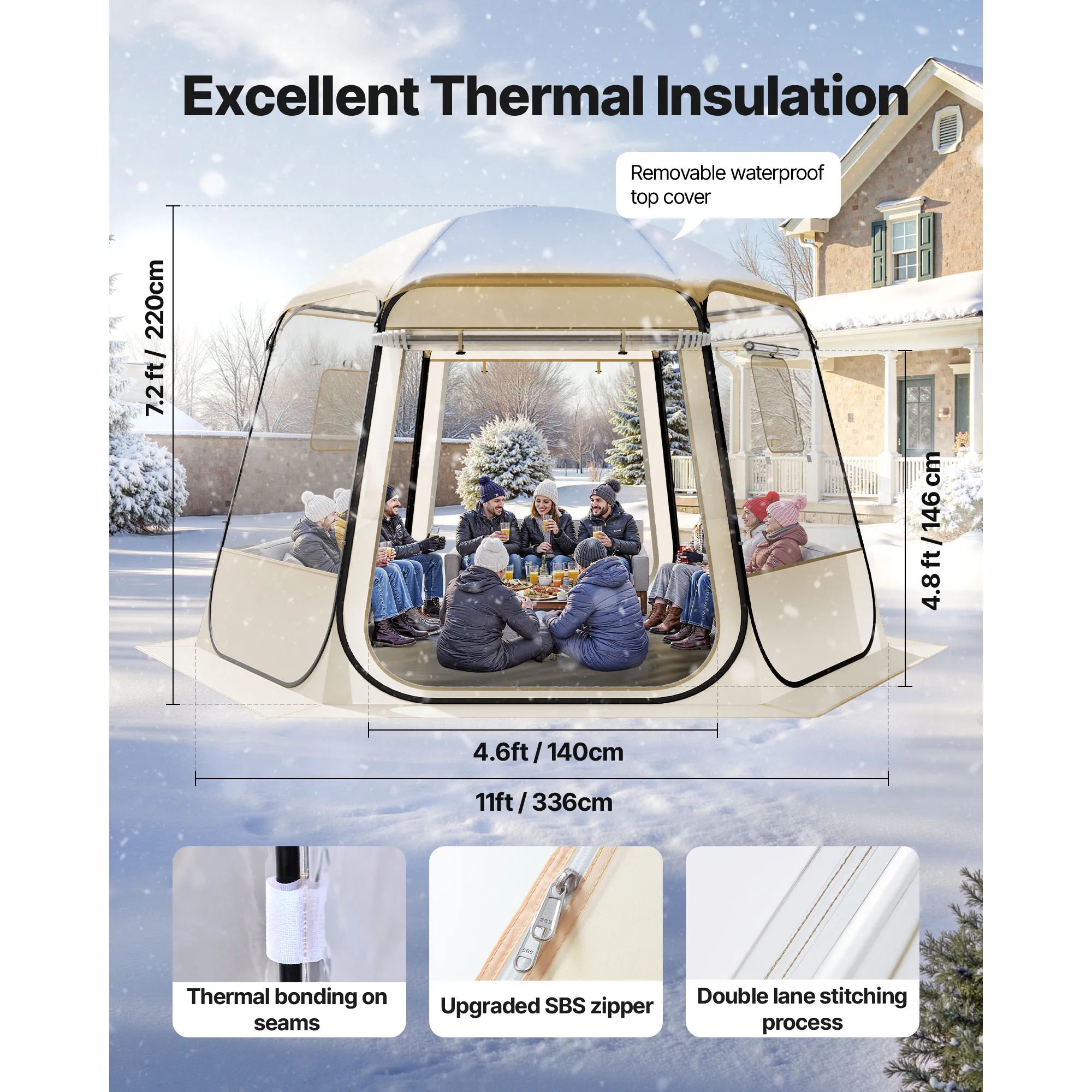 SucceBuy Pop up Bubble Tent Waterproof & UV-Resistant Clear Camping Tent Shelter Outdoor Garden Dome Igloo Tents with Windows
