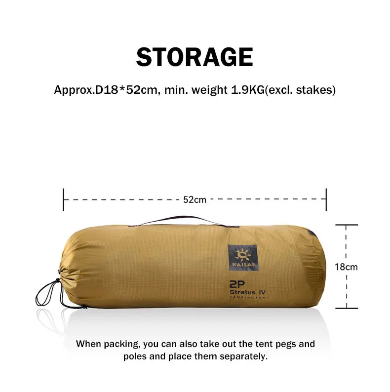 KAILAS New STRATUS Tent Ultralight Backpacking 2 Person Double Layer Waterproof Windproof Camping Hiking Survival Tent KT2503102