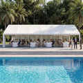 20x40 Party Tent, Heavy Duty White Wedding Canopy with Removable Sidewalls & Steel Frame, Event Shelter Tent for, Customized