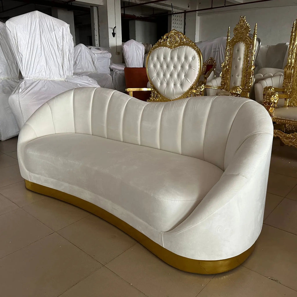Factory direct sales light luxury velvet curved sofa wedding sofa living room homestay hotel leisure sofa