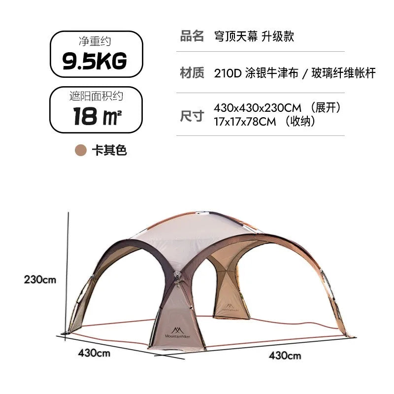 MOUNTAINHIKER 8-10 Person Outdoor Camping Dome Tents Light Luxury Round Gazebo Big Canopy Large Awning Pergola House