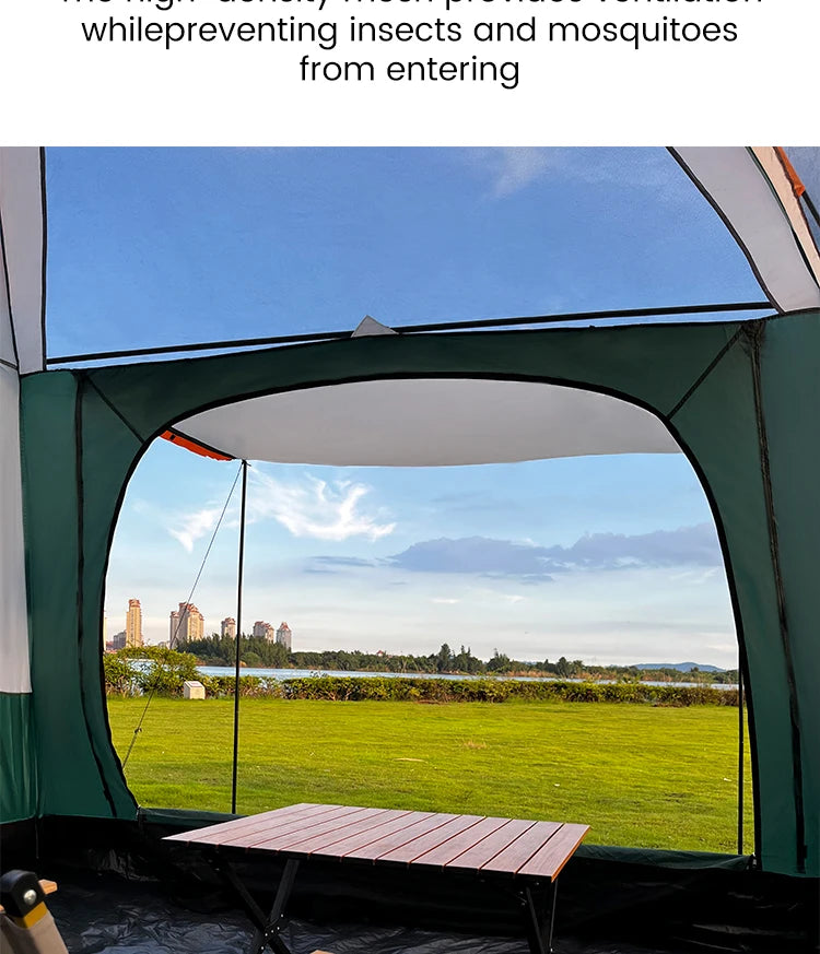 Outdoor Camping Tent for 3-12 People, Double Layers, Oversized 2 Rooms, Thickened, Rainproof, Waterproof Family Tent, Large Tent