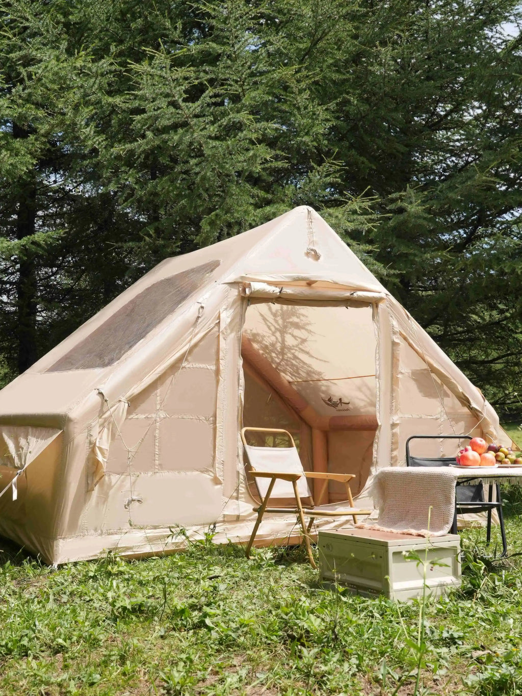 PAKICETUS Inflatable Tent With Skylight, Quick Setup Blow Up Tents With Pump, 4-6 PersonOutdoor Family Luxury Tent