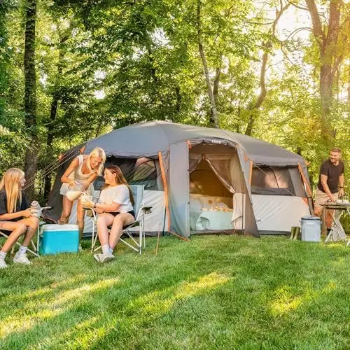 Tent for Family Camping | 10 Person / 11 Person / 12 Person Large Multi Room Cabin Tents for Car Camping & Outdoor