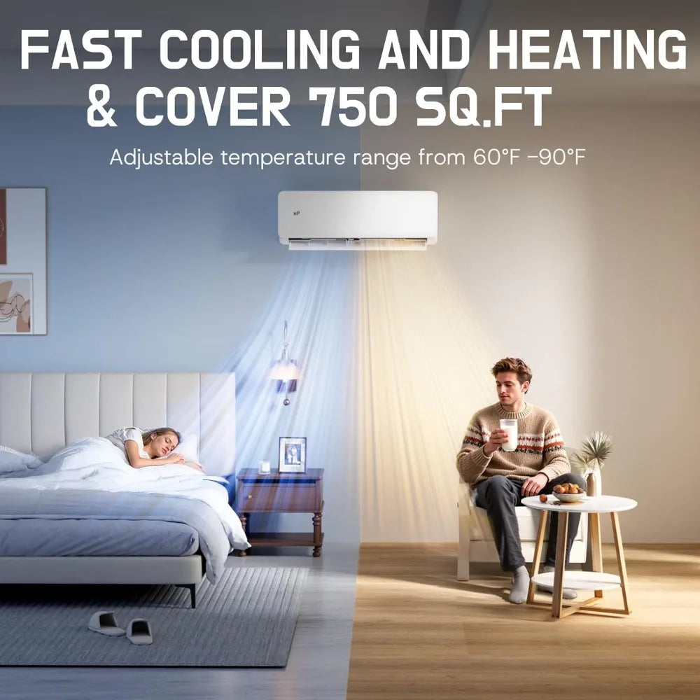 12000 BTU Ductless Mini Split Air Conditioner 115/230V Heating System 20 SEER2 Energy Efficient Customized