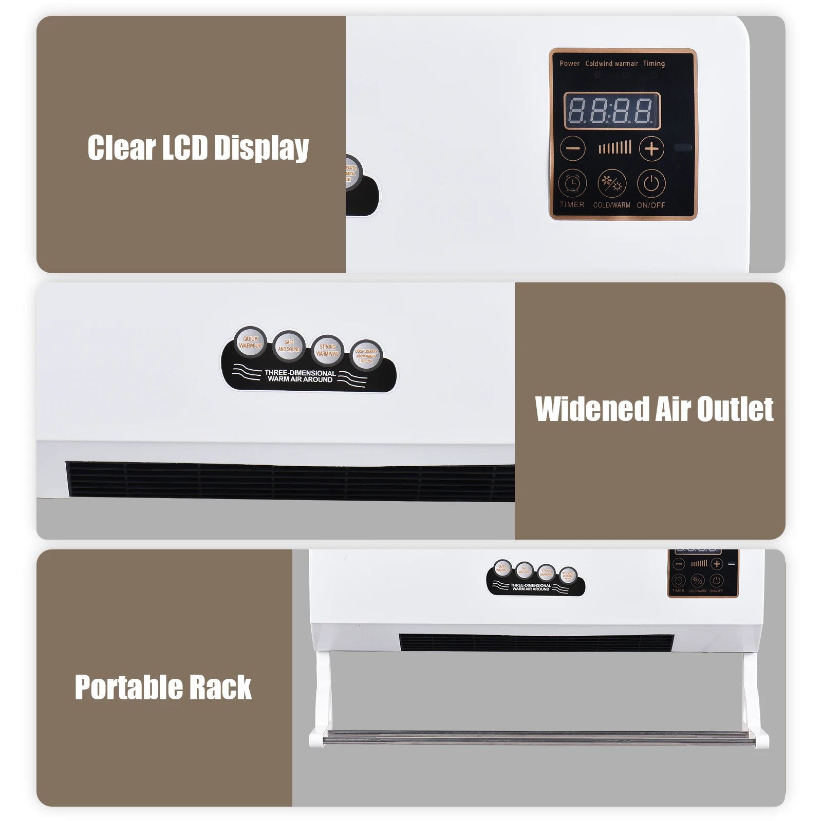 2 in 1 Wall-mounted Air Conditioner Electric Heating Fan with Remote Control Hot Wind Natural Wind Simple Air Conditioner Fan