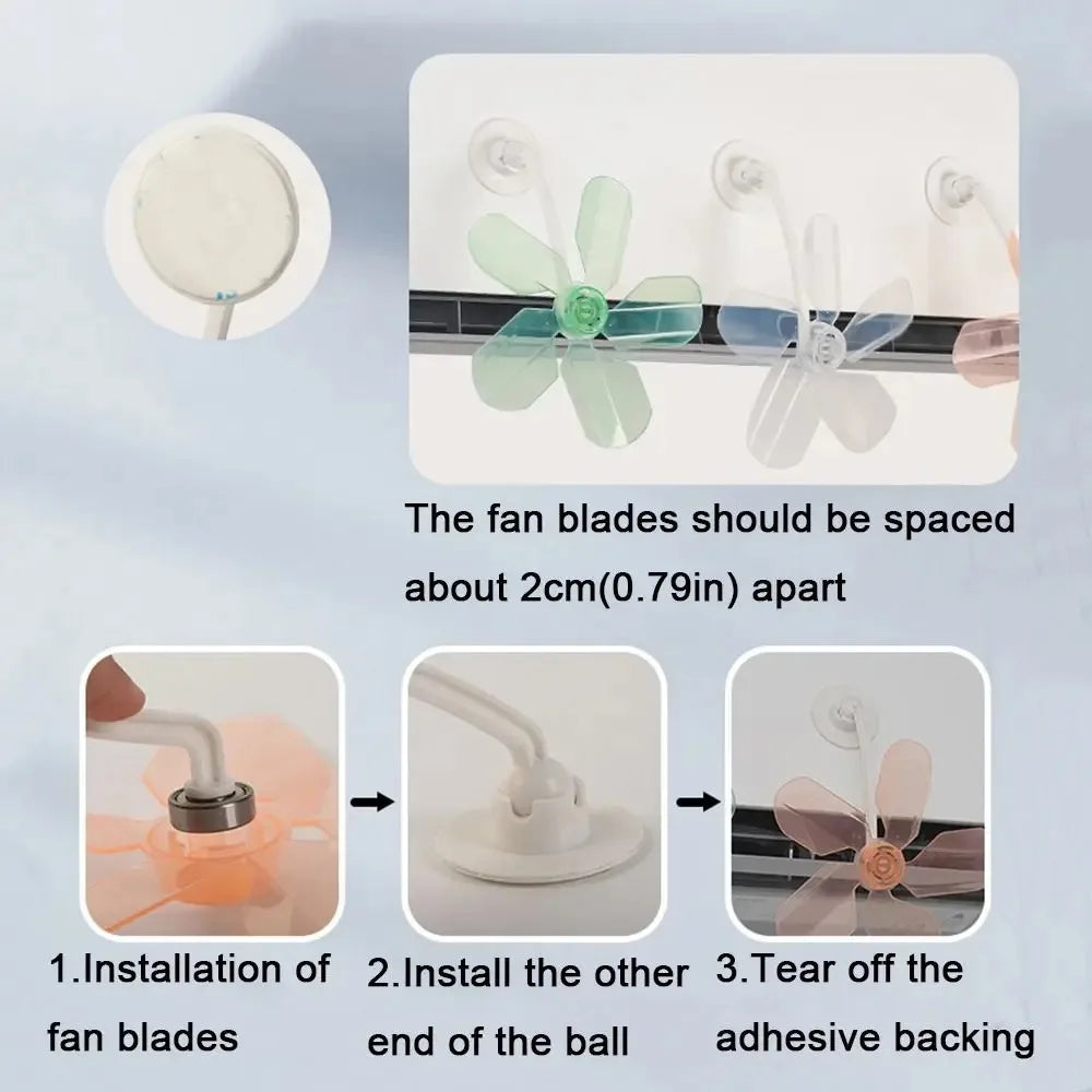 3Pcs Wall Mounted Conditioning Guide Fan Adjustable Plastic Air Conditioner Windshield Anti Direct Blowing Windmill Shaped