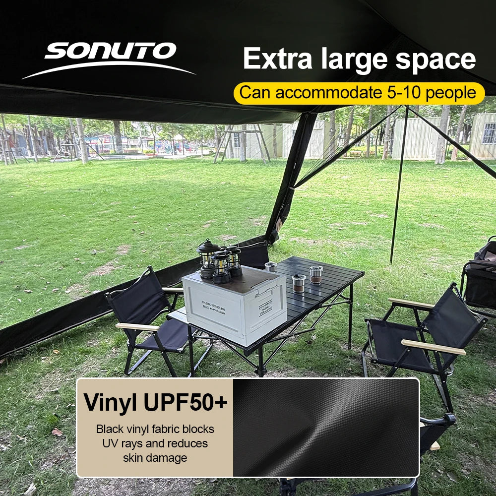 Sonuto 210D Automatic Camping Tent Large Instant Pop-up Family Tent Waterproof Anti-Mosquito Sun Shelter for Outdoor Beach Park