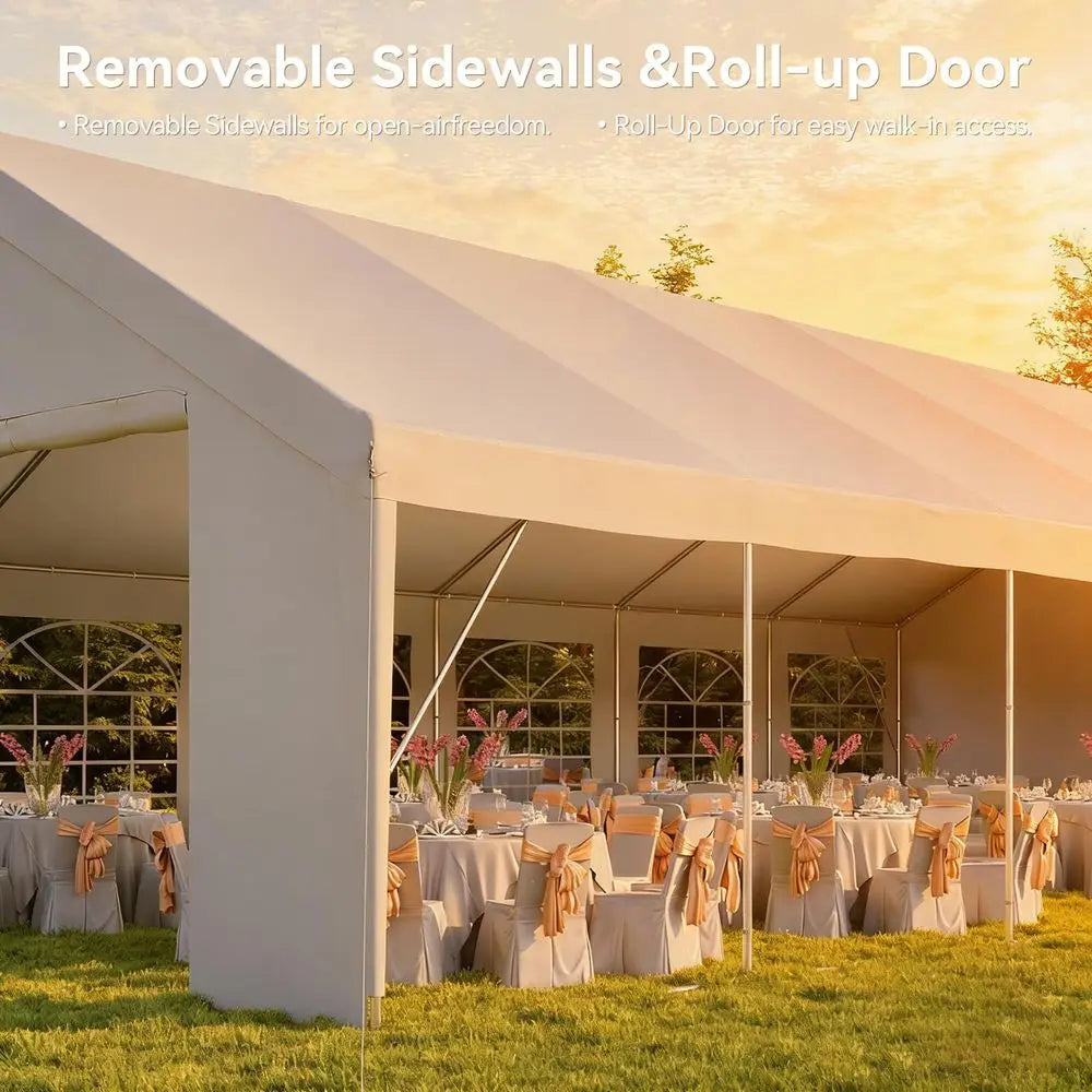 20x40 Party Tent Canopy for Weddings Waterproof Event Tent with Removable Sidewalls ampRollup Door, HeavyDuty Steel Frame for O