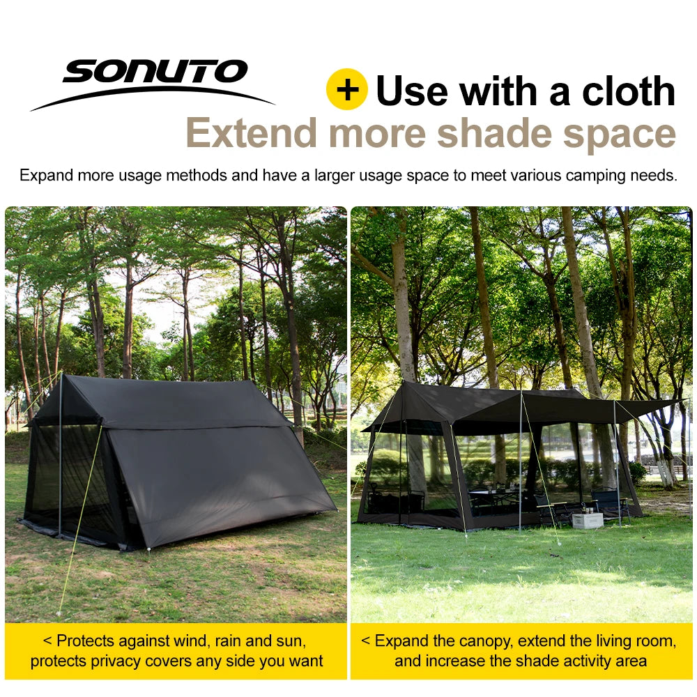 Sonuto 210D Automatic Camping Tent Large Instant Pop-up Family Tent Waterproof Anti-Mosquito Sun Shelter for Outdoor Beach Park