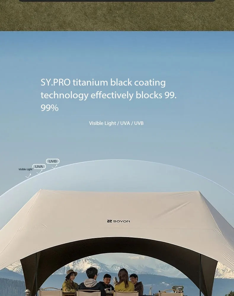 Outdoor Portable Hexagonal Sunshade Canopy Camping Rainproof Quick Setup Sun Shelter Professional Ventilated Outdoor Products