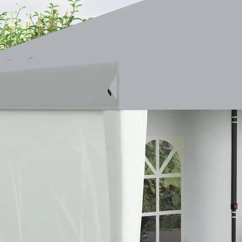 Tente de réception pliante d'extérieur 10' x 20' avec sac de transport, blanche