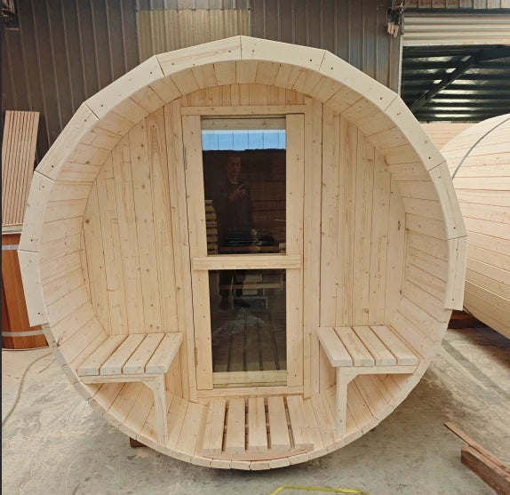 Sauna familial extérieur durable en bois de pin, sauna traditionnel à vapeur