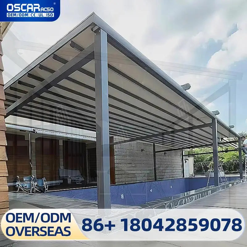 Outdoor Electronic PVC Pergola for Garden Patio and Yard Retractable Canopy Pergola