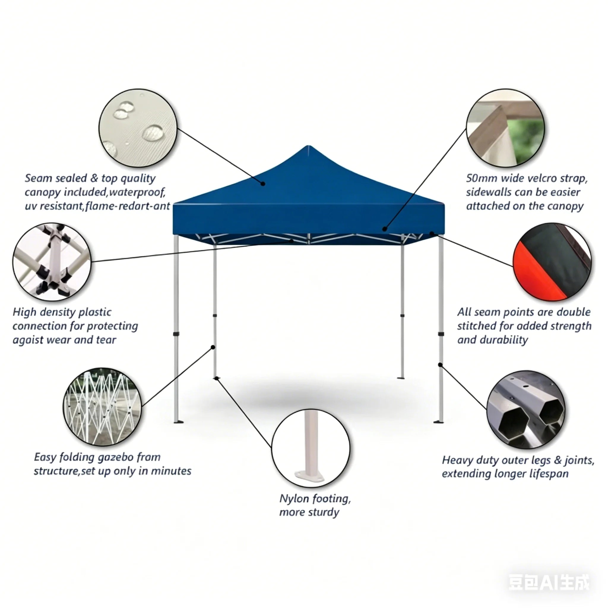 Customize 3x3M Outdoor Aluminium Folding Exhibition Event Awning Marquee Gazebos Canopy Pop Up Trad Show Tent