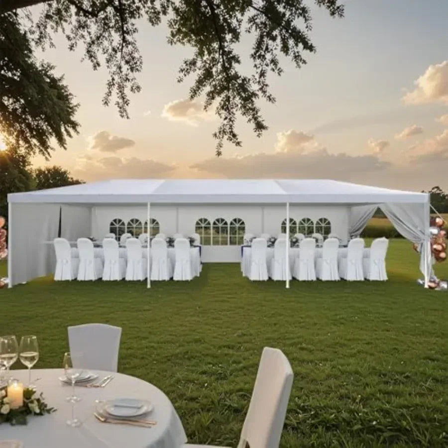 10'x30' Outdoor Heavy Duty  Tent Waterproof Wedding Party Tent with UV Protection Sidewalls Wind Resistant Portable Gazebo Shel