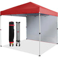 10x10FT Pop Up Gazebos Canopy Tent with Removable Sidewall, One-Push Instant Setup Outdoor Canopy Shelter with Vented Roof, Roller Bag & Sandbags for Beach Camping Market