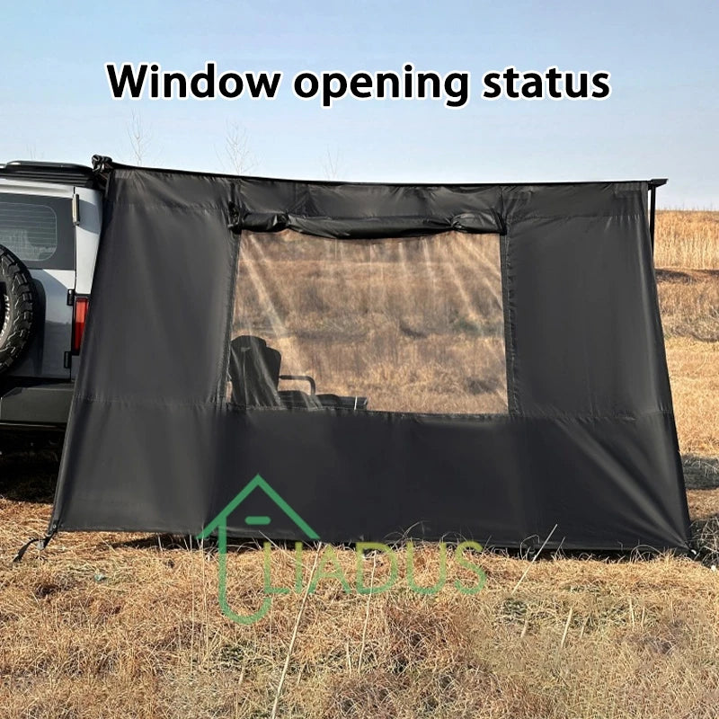 Car Side Tent Blackout with Mesh Windows Waterproof UV Protection Mounted Awning for Outdoor Camping Portable Shelter Easy Setup