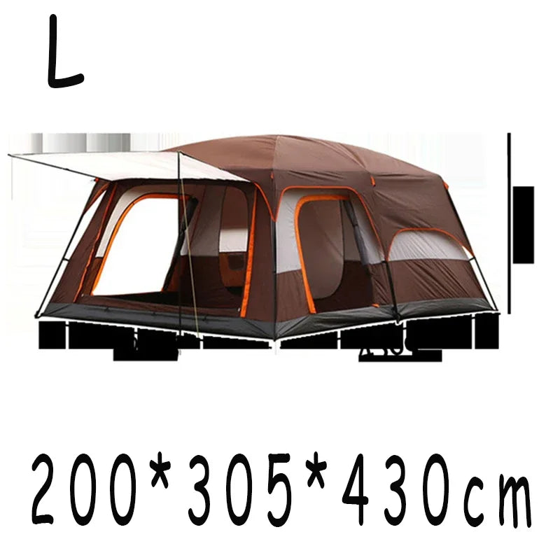 6 - 10 People Family Tour Hiking Picnic Rain-proof Mosquito-proof Wind-proof Camping Tent Outdoor  2 Rooms tent