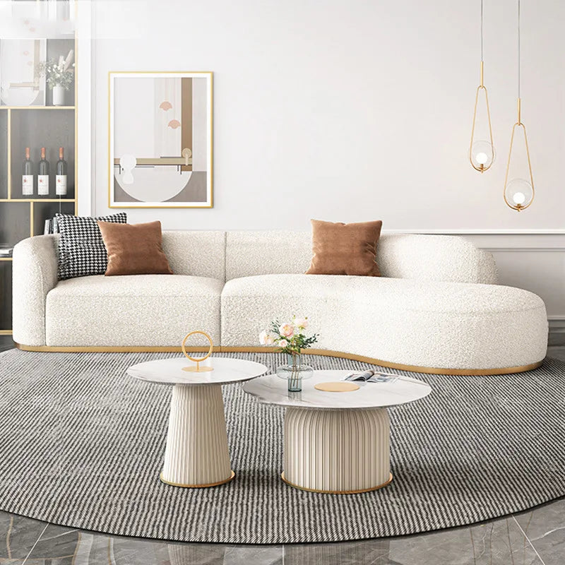 &c Nordic Modern Simple Light Luxury Living Room Beauty Salon Leisure Reception Area Arc Sofa