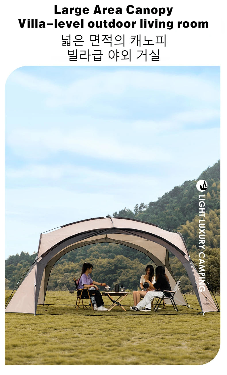 MOUNTAINHIKER 8-10 Person Outdoor Camping Dome Tents Light Luxury Round Gazebo Big Canopy Large Awning Pergola House