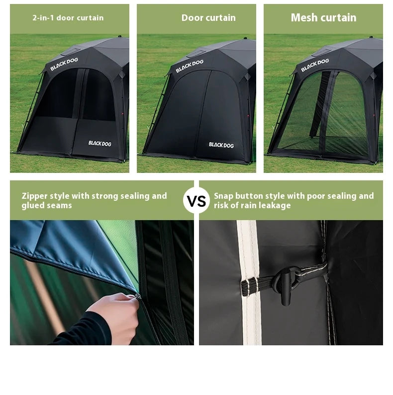 Naturehike BLACKDOG Camping Dome Tent Sunshade 150D Oxford Cloth Combination Buckle or Zipper Outdoor Travel Tent With Chimney