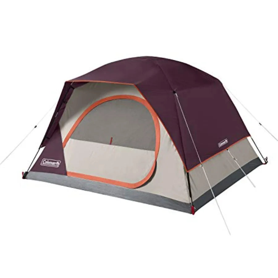 Skydome Camping Tent for 2/4/6/8 Persons: Weatherproof Polyester with Gray Rainfly, 20 More Headroom, 5-Minute Setup, Includes