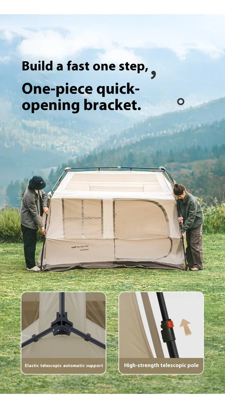Naturehike Village 6.0-Roof Quick-open Camping Tent Outdoor Portable 150D Titanium Black Oxford Cloth Waterproof Sunscreen Tent