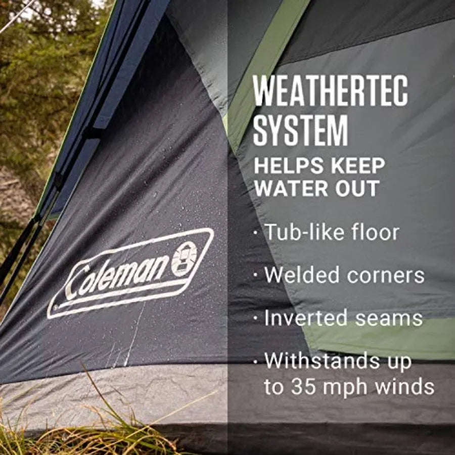 Skydome Camping Tent for 2/4/6/8 Persons: Weatherproof Polyester with Gray Rainfly, 20 More Headroom, 5-Minute Setup, Includes