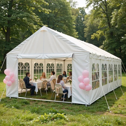 16'x32' Carport Car Canopy Party Tent with 3 Storage Bags & Removable Sidewalls, Outdoor Gazebo with 4 Ground Tubes