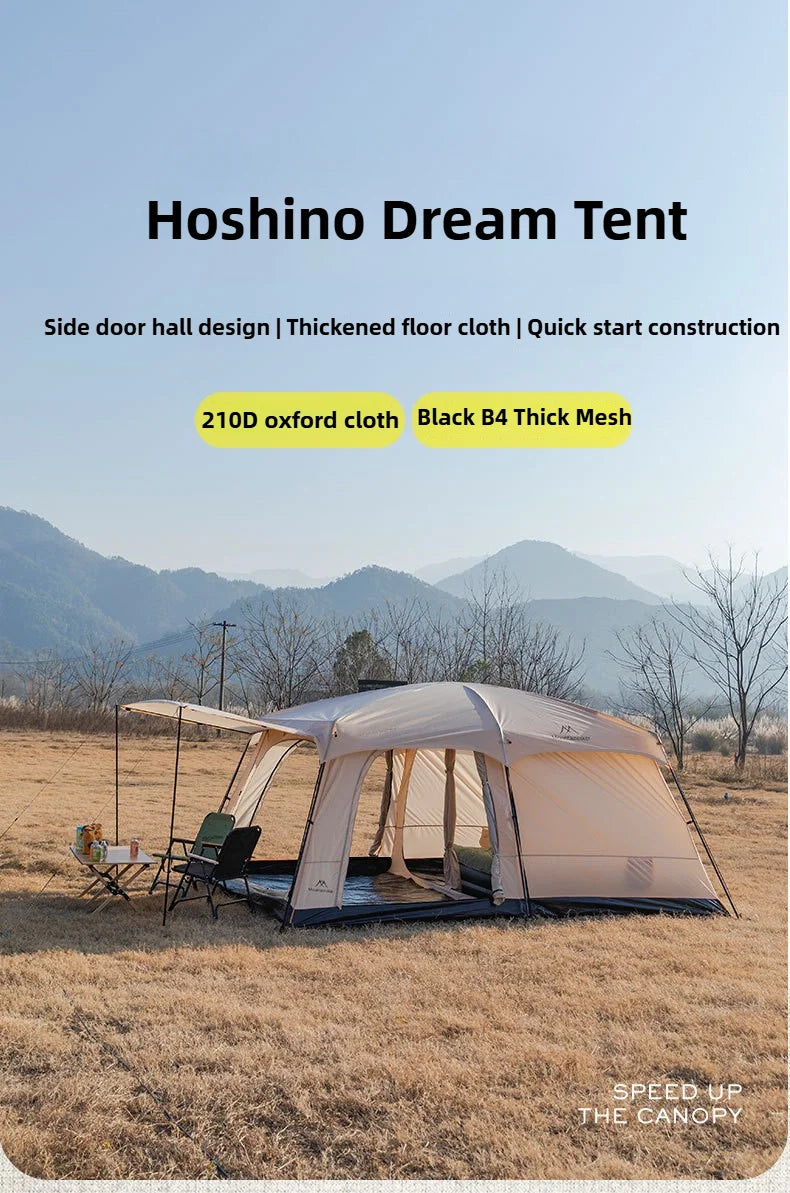MOUNTAINHIKER Camping Family luxury Tent 3-12 Person Double Layers Oversize 2 Rooms Thickened Rainproof Outdoor Tour Equipment