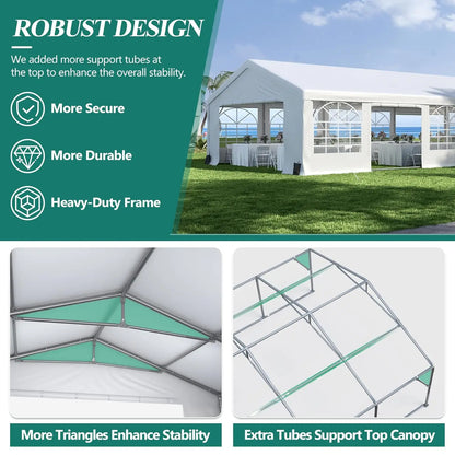 20x40 Heavy Duty Party Tent Removable Sidewall 4 Sand Bags Outdoor Wedding Event, Customized