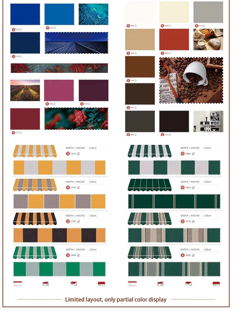 Modern outdoor retractable aluminum patio awning, awning can be customized in style,