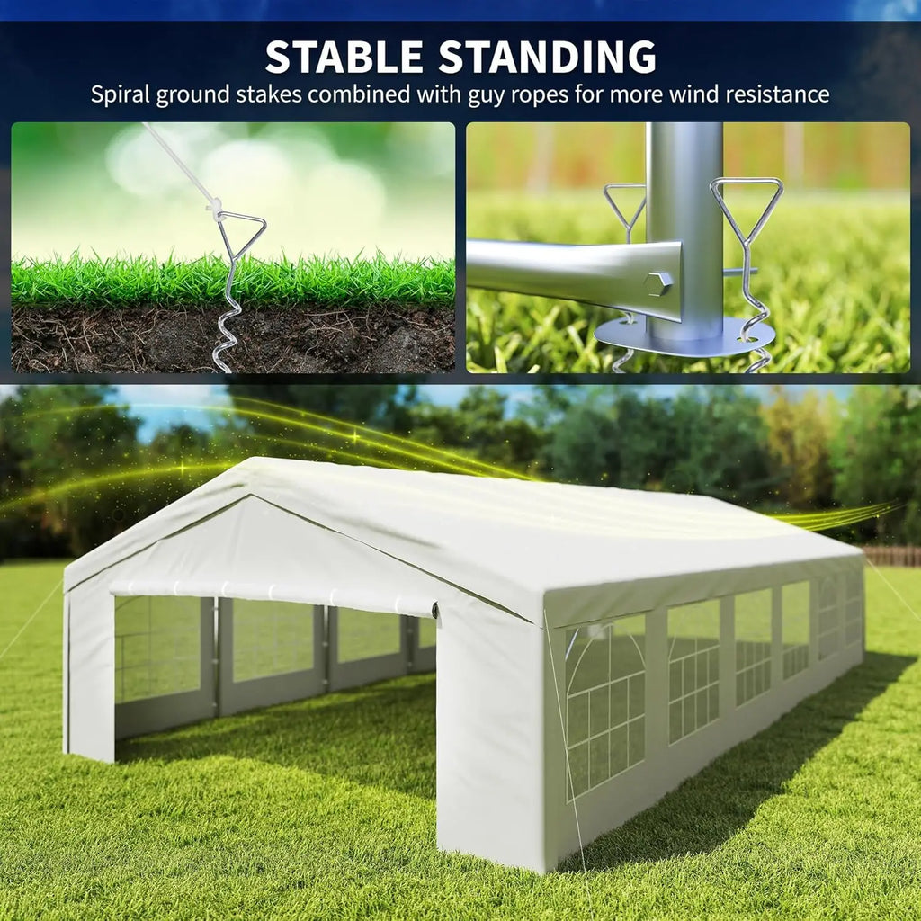 20x40ft Heavy Duty Party Tent Gazebo Wedding Event Shelter Removable Sidewalls Windows Waterproof White, Customized