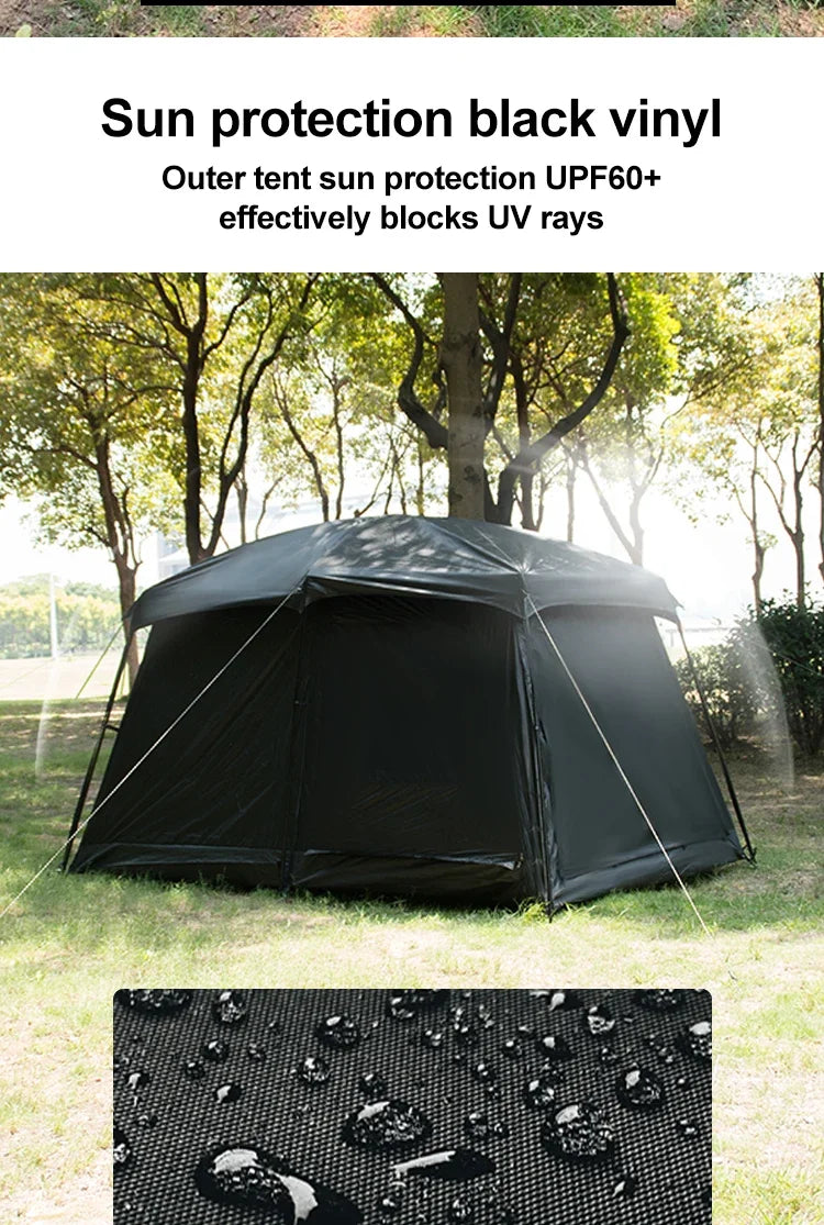 Large 8-12 P Family Camping Tent Waterproof Double Layer 2 Room Spacious Cabin Tent with Rainfly Outdoor Portable Beach Fishing