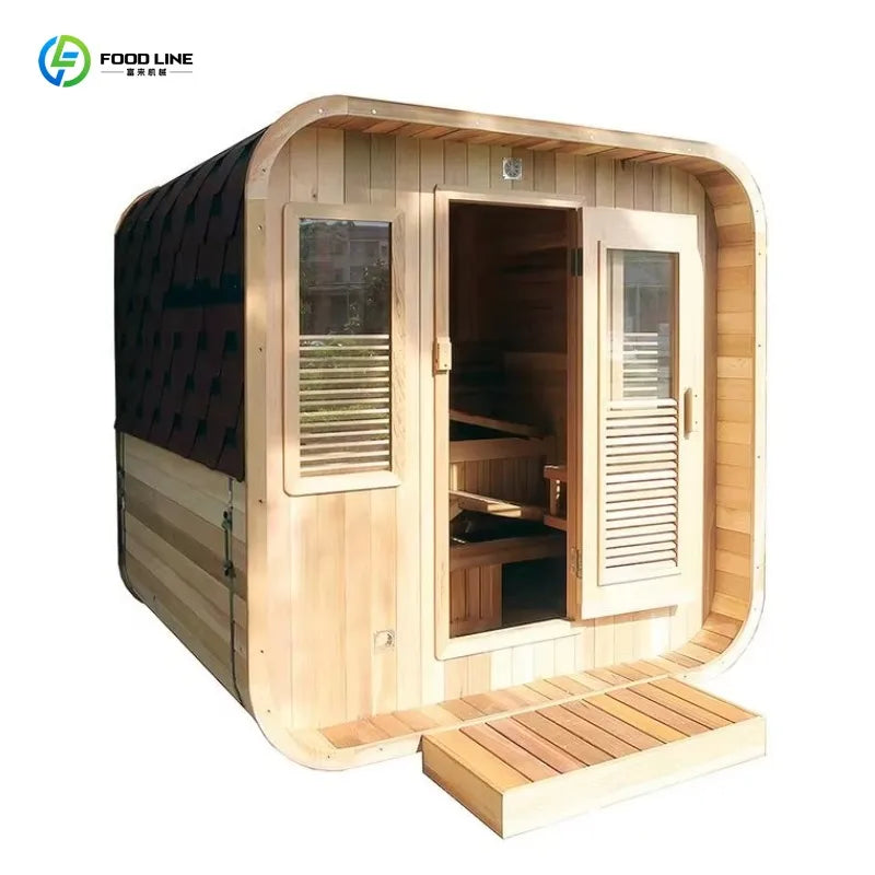 Sauna personnalisé en bois traditionnel pour 2-3 personnes, en cèdre rouge et en hemlock canadien, pour l'extérieur