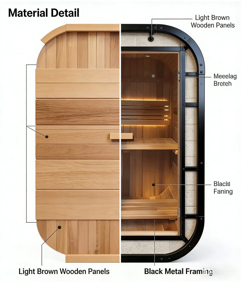 Sauna panoramique extérieur sur mesure, cabine de vapeur ronde, anti-corrosion, anti-fissuration, durable, chauffage intégré, spa à domicile