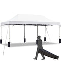 Festival event outdoor canopy: 10' x 20' pop-up tent, commercial-grade polyester fabric, black, instant setup with roller bag a