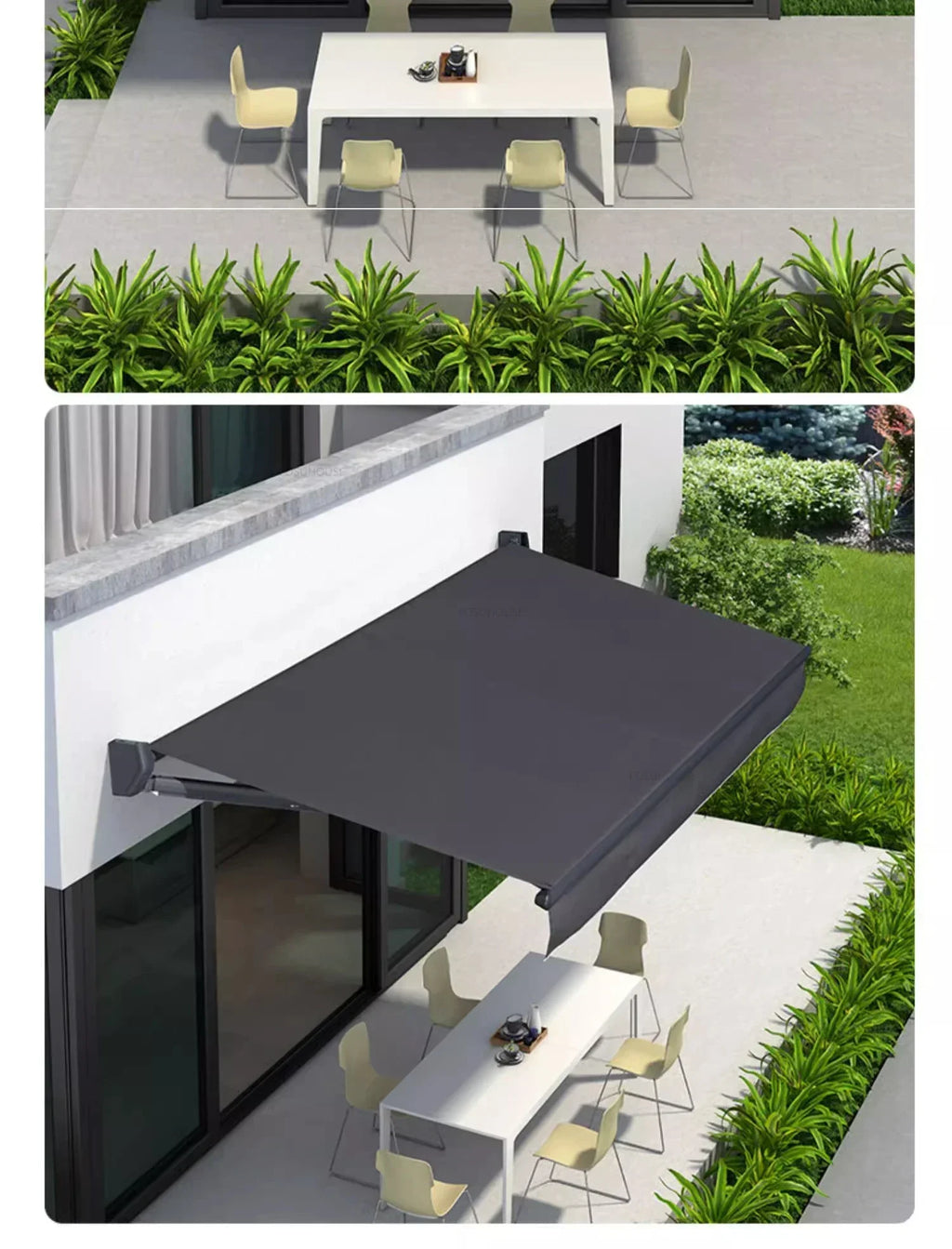 Tent Electric Canopy Retractable Folding Gazebos Outdoor Eaves Remote Control with Light Villa Courtyard Rainproof Awning N