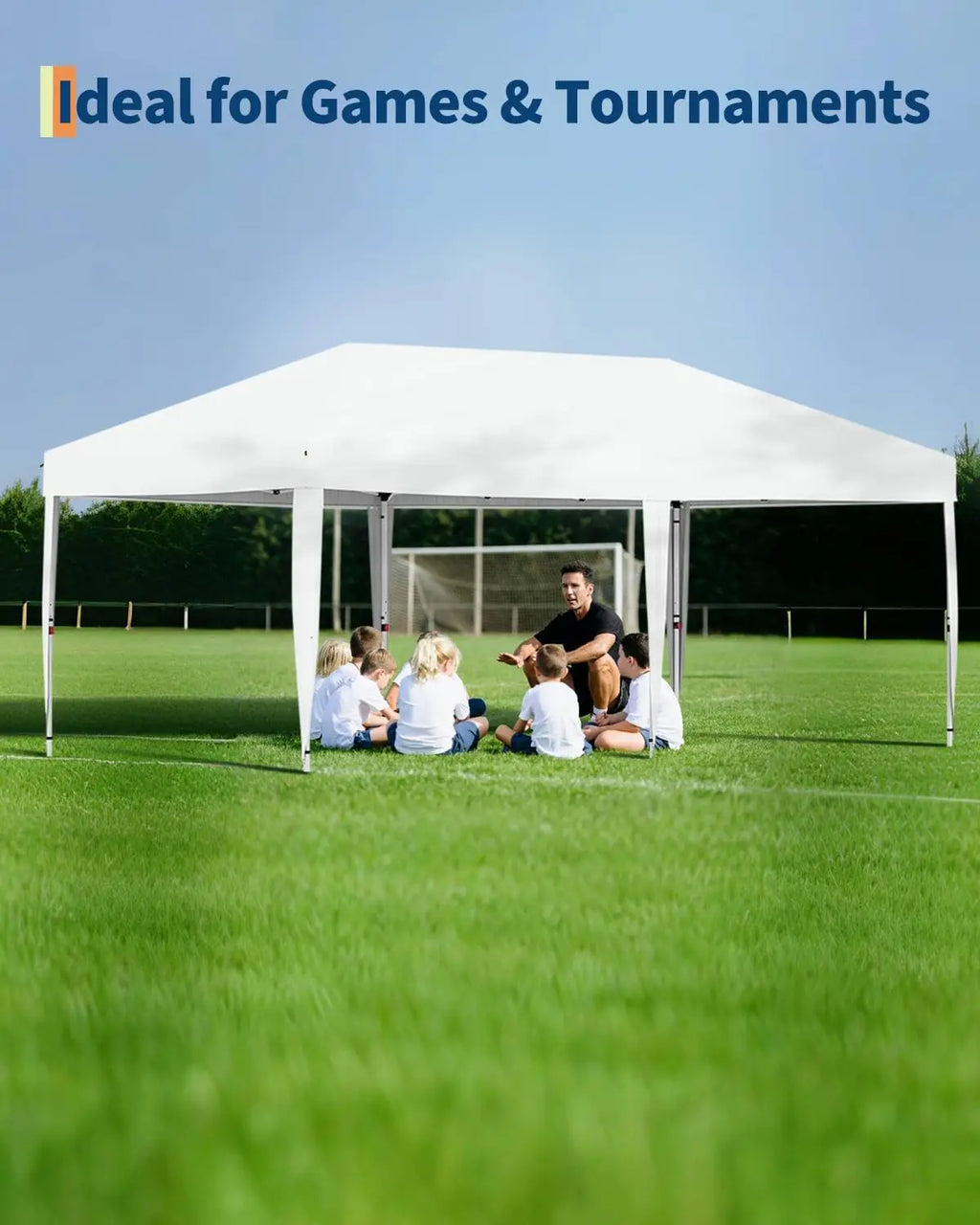 10x20 Pop Up Canopy with 6 Sidewalls, Beach Ten with One Push Setup, Heavy Duty Outdoor Instant Canopy Tent with Portable Roller Bag, Silver Coated Top, 3 Adjustable Height, Sandbags, White
