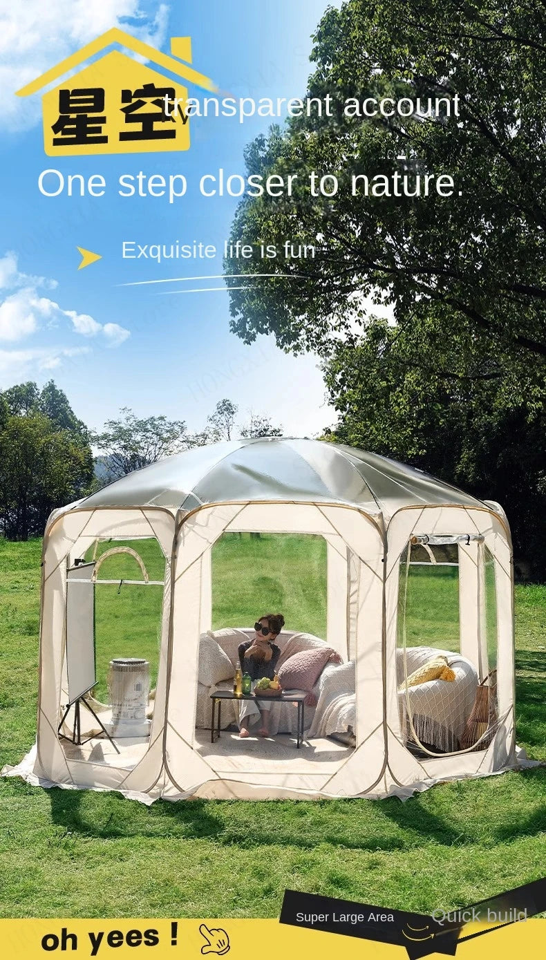 New Star Tent Transparent Bubble House Sun Room 4-10 Person PVC Courtyard Restaurant Shed Camping Supplies Outdoor Camping