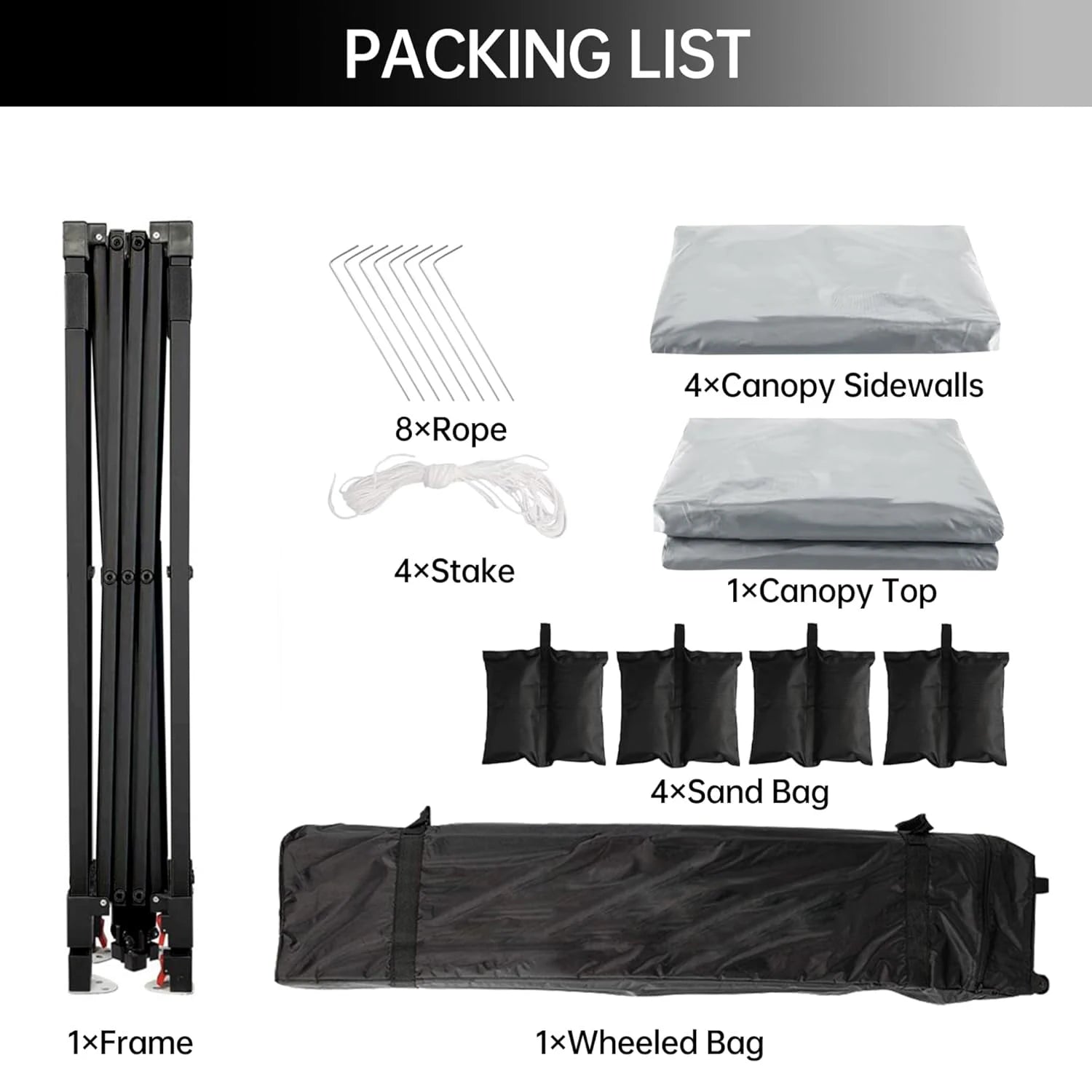 10x10 FT Pop Up Canopy Tent with Sidewalls, Heavy Duty Commercial Instant Shelter, Adjustable Waterproof Outdoor Gazebo with Carry Bag for Events, Parties, Markets