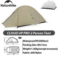 Naturehike Cloud Up Pro Tent 1 2 Person 20D Ultralight Portable Waterproof Camping Tent Outdoor Hiking Travel Backpacking Tent