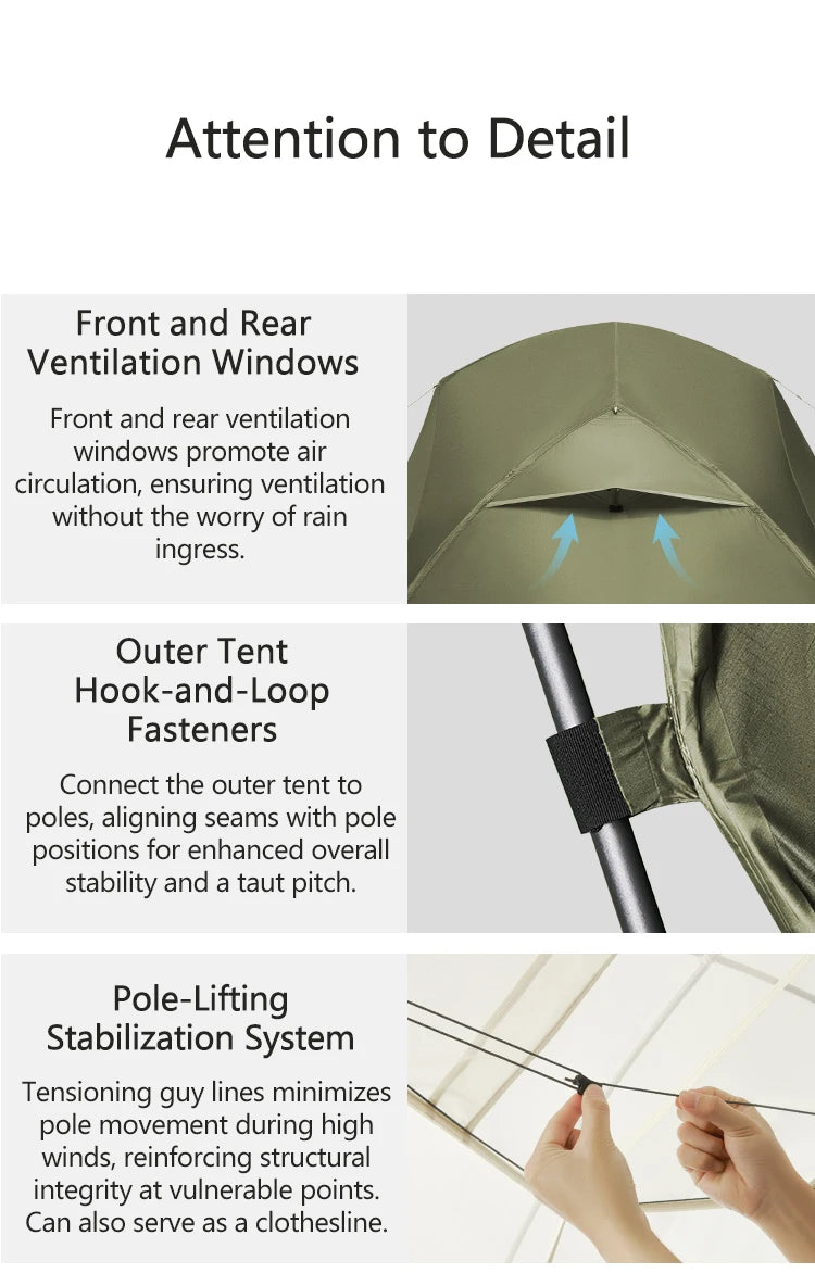 Naturehike Mongar Pro 123 Ultralight Three Season Outdoor Waterproof 20D Nylon Hiking Tent 2 Person Rucksack Camping Riding Tent