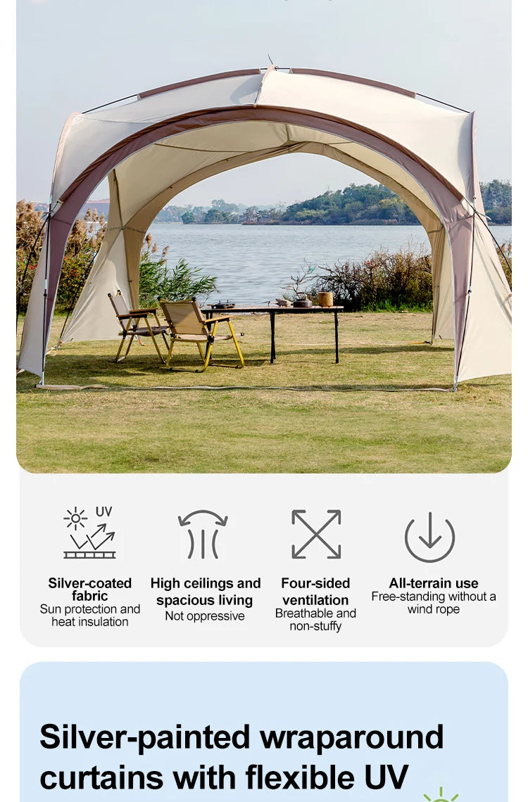 Sonuto 8-13 Person Camping Tent Sun Rainproof & Anti-Mosquito Large Car Awning Compact Foldable Outdoor Pavilion for Family