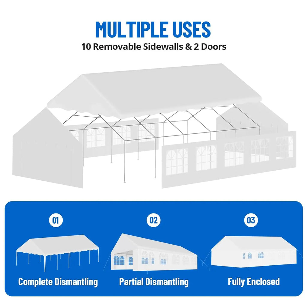 20ft x 32ft Premium Wedding Tent with Removable Sidewalls