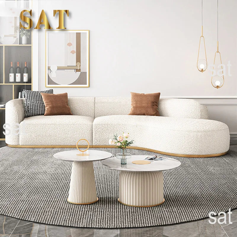 &c Nordic Modern Simple Light Luxury Living Room Beauty Salon Leisure Reception Area Arc Sofa